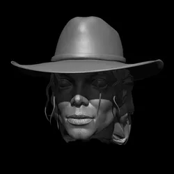 Michael Jackson Headsculpt – Hat Version – 1:6 & 1:12 Scale STL & OBJ