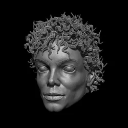 Michael Jackson Headsculpt – Thriller Version – 1:6 & 1:12 Scale STL & OBJ