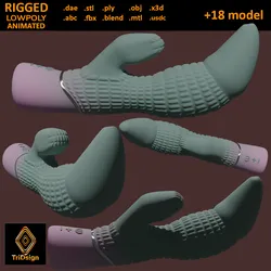 Minima Quon Dragon Vibrator Penis Sextoy Lowpoly Animated Rigged
