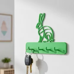 Modern Wall-Mounted Key Holder – Minimalist 3D Printable Entryway Organizer