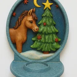 🐎 New Year's Relief "Horse and Christmas Tree" | 3D printable model | Candleholder | Year of the Horse 2026