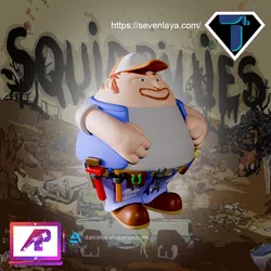 Plumber Bubba Wilfred or Plumber Bahah Squidbillies 3D Print Model in Figurines 545133