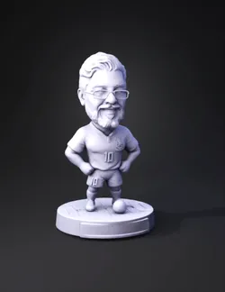 soccer player bobblehead figurine with yellow jersey blue shorts and
