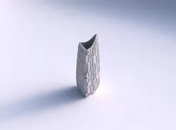 Vase curved tipping triangle 2 with organic dents 3D print model