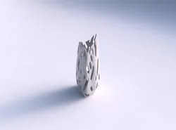 Vase curved tipping triangle 2 with smooth cuts 3D print model