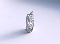 Vase curved tipping triangle 2 with twisted organic lattice 3D print model
