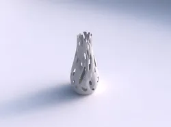 Vase curved with faceted cuts 3D print model