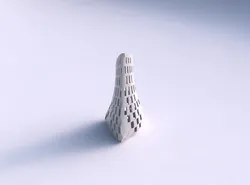 Vase grounded tilted triangle with checker grid lattice 2 3D print model