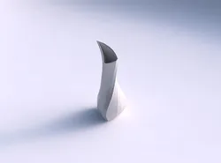 Vase puffy tappered triangle with bands 3D print model