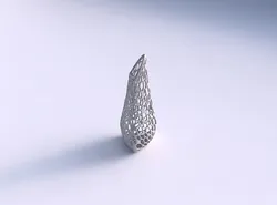 Vase puffy tipped triangle with dense organic lattice 2 3D print model