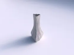Vase puffy triangle with dense mosaic plates 3D print model
