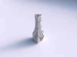 Vase puffy triangle with diagonal grid lattice 3 3D print model