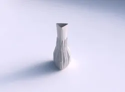 Vase puffy triangle with partial random triangle plates 3D print model