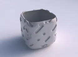 Vase quadratic stumpy with cavities smooth 3D print model