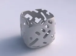 Vase quadratic stumpy with smooth cuts and 3D print model