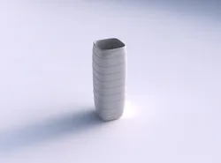 Vase quadratic tall with smooth horizontal dents 2 3D print model