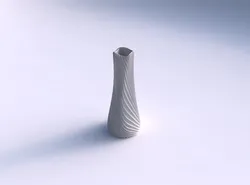 Vase semi quadratic with bent extruded lines 3 3D print model