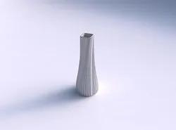 Vase semi quadratic with extruded vertical lines 3D print model