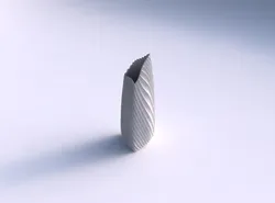 Vase tipped triangle with bent extruded lines 3 3D print model