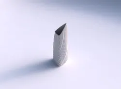 Vase tipped triangle with flowing extruded lines 3D print model