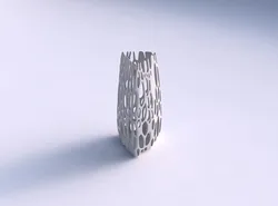 Vase triangle with cracked organic lattice 2 3D print model