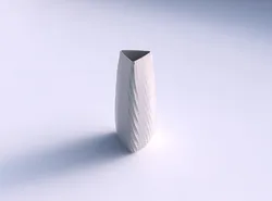 Vase triangle with twisted diagonal grid pattern 3D print model