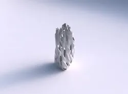 Vase twist curved tipping triangle 2 with faceted cuts and 3D print model