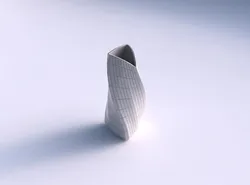 Vase twist curved tipping triangle with distorted grid plates 3D print model