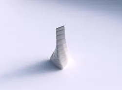 Vase twist grounded tilted triangle with smooth horizontal dents 3D print model