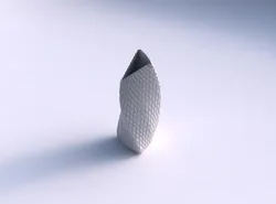Vase twist tipped triangle with diagonal grid 3D print model