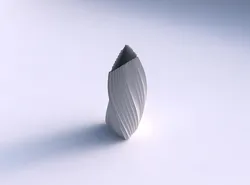 Vase twist tipped triangle with extruded vertical lines 3D print model