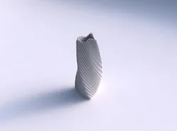 Vase twist triangle with bent extruded lines 3 3D print model
