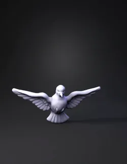 white dove relief sculpture with outstretched wings in plaster texture