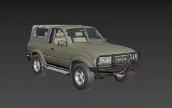 1997 Toyota Land Cruiser J80 3-door Convertible Low-poly 3D model