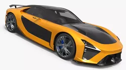 Aerodynamic Sports Car Veilside Style Simplified 3D model