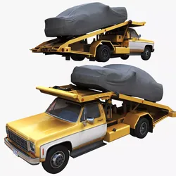 American hauler tow truck Low-poly 3D model