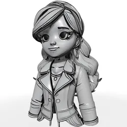 Anime Girl in Stylish Coat Figurine