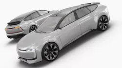 Audi E Advanced Electric Vehicle Gray Rigged for Maya 3D model