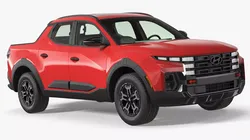 Car Hyundai Santa Cruz Pickup Red Simplified 3D model