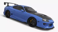 Carbon Hood Sports Car Blue Simplified 3D model