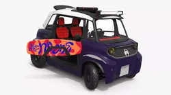 Citroen Ami Open Roof Mini EV Purple Rigged for Cinema 4D 3D model