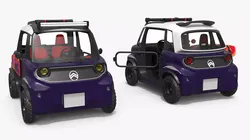 Citroen Ami Open Roof Mini EV Purple Rigged for Maya 3D model