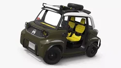 Citroen Ami Two-Seater Offroad Vehicle Khaki Rigged for Maya 3D model