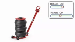 Compact Air Spring Vehicle Jack Red Rigged for Cinema 4D 3D model