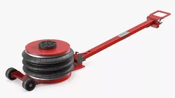 Compact Air Spring Vehicle Jack Red Rigged for Maya 3D model