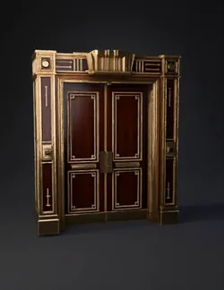 Create a realistic luxury elevator door inspired by historic Art Deco