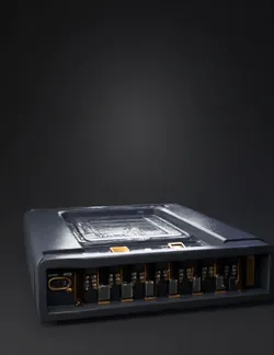 Create an isolated cartridge reader module on a pure white background