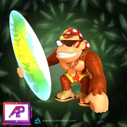 DKC Funky Kong first game version 3D Print Model in Figurines 546438