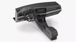 Driver Cockpit Interior Dashboard Black 3D model
