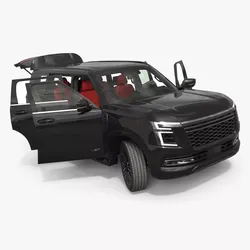 High-Spec Urban SUV with Contrast Finish Black Rigged for Maya 3D model